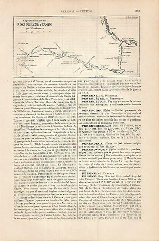 LAMINA ESPASA 17990: Mapa de la exploracion de los rios Perene y Tambo