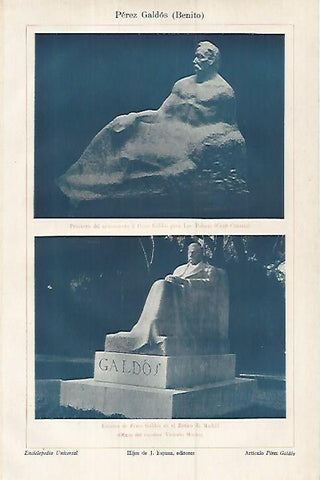 LAMINA ESPASA 17996: Estatua de Benito Perez Galdos