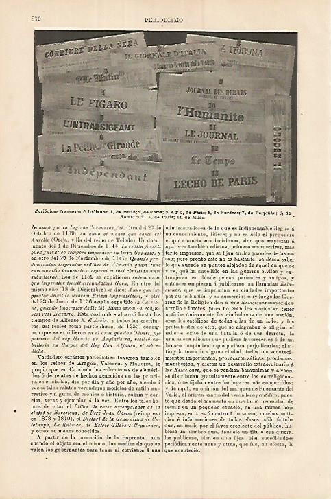 LAMINA ESPASA 18012: Periodicos de Francia e Italia