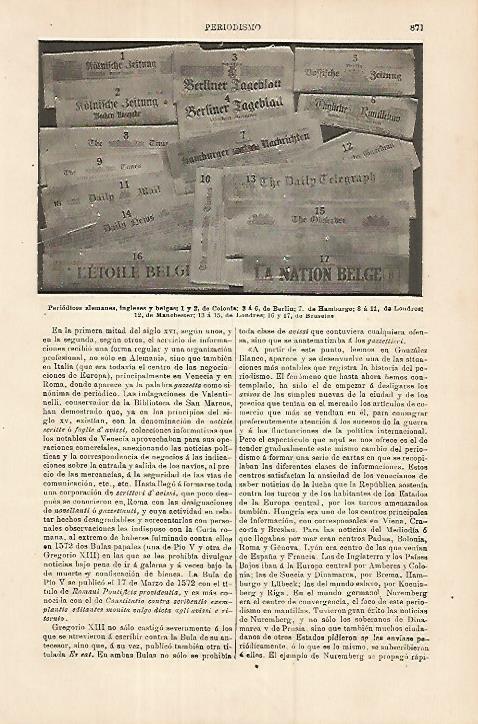 LAMINA ESPASA Alemania 18013: Periodicos de Alemania Inglaterra y Belgica