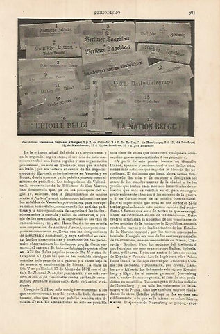 LAMINA ESPASA Alemania 18013: Periodicos de Alemania Inglaterra y Belgica