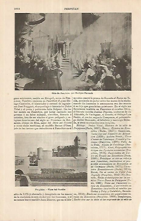 LAMINA ESPASA 18028: Castillo de Perpiñan
