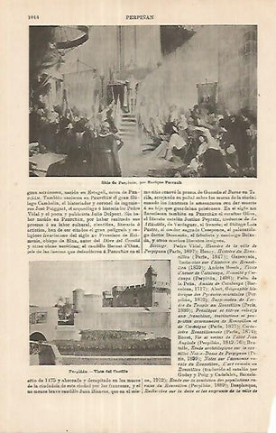 LAMINA ESPASA 18028: Castillo de Perpiñan