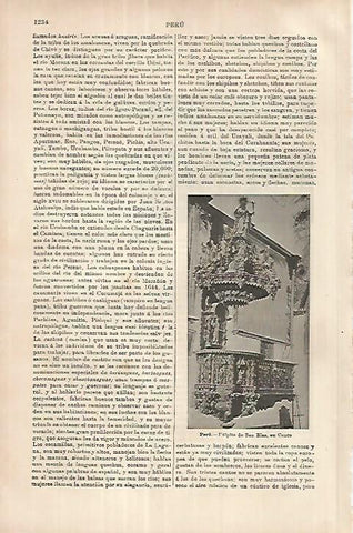 LAMINA ESPASA 18072: Pulpito de San Blas en Cuzco Peru