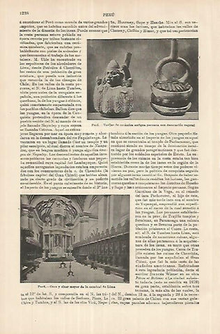 LAMINA ESPASA 18073: Catedral de Lima Peru