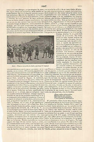 LAMINA ESPASA 18083: Pizarro en la isla de Gallo por Lepiani