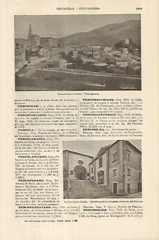 LAMINA ESPASA 18112: Vista de Pescocostanzo Italia