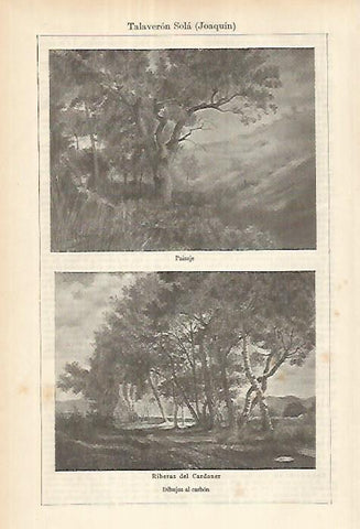 LAMINA ESPASA 18121: Paisaje y Riberas del Cardoner por Talaveron Sola
