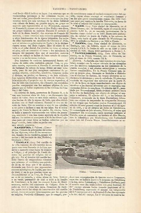 LAMINA ESPASA 18124: Vista de Tanlay Francia