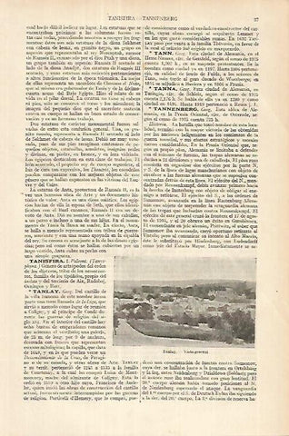 LAMINA ESPASA 18124: Vista de Tanlay Francia