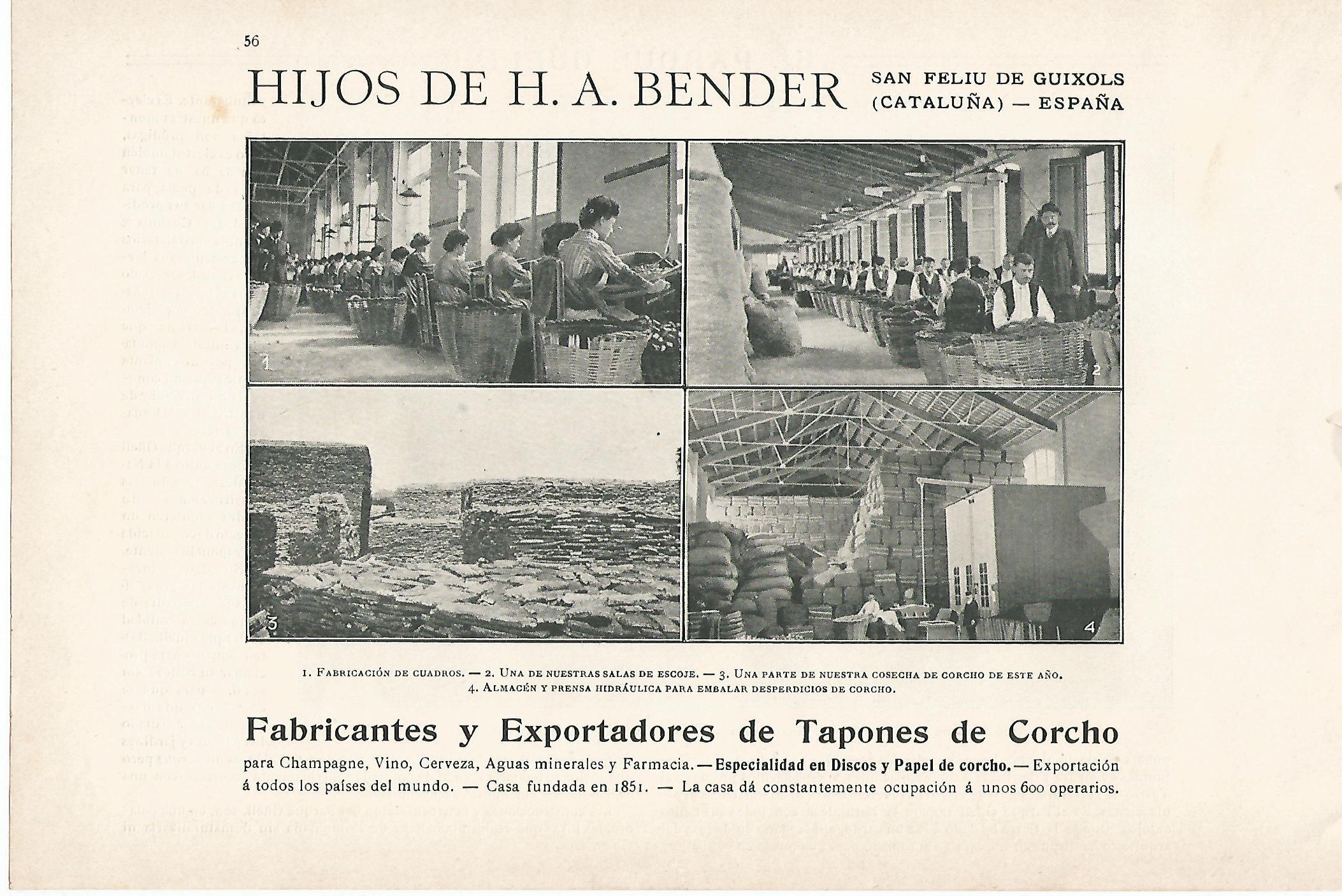 Lamina 025: Hijos de H.A. Bender. Tapones de corcho