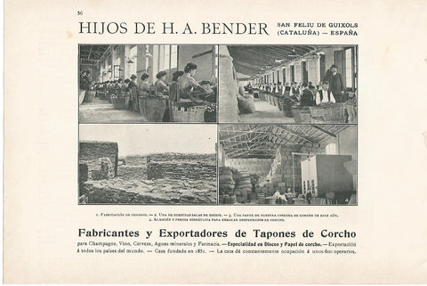 Lamina 025: Hijos de H.A. Bender. Tapones de corcho