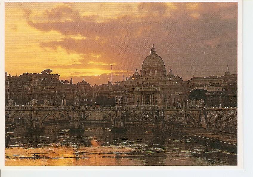 Postal 043516 : Roma. Views of St. Angelos Bridge and St. Peters