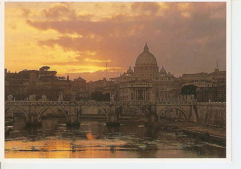 Postal 043516 : Roma. Views of St. Angelos Bridge and St. Peters