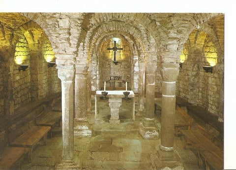 Postal 039000 : Olius (Solsones). Esglesia romanica segle XI. Cripta