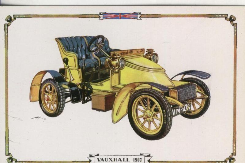 Postal 000032: coche model Vauxhall 1905