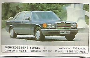 CROMO 330 ALBUM COCHES MOTOR 16: MERCEDES BENZ 560 SEL