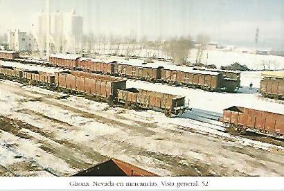 POSTAL 55131: Nevada en Mercancias de Girona. 1985