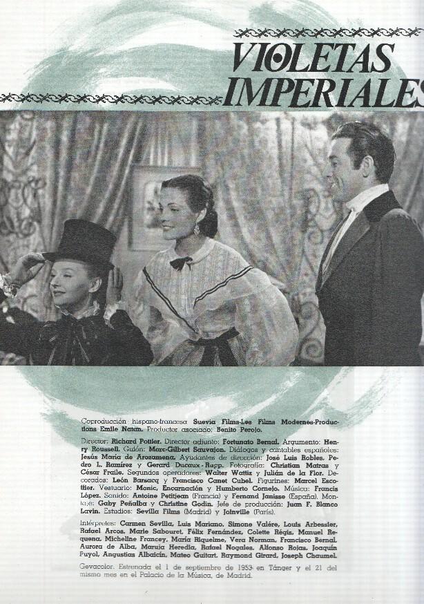 Ficha cine Suevia Films: Pluma al viento y Violetas imperiales