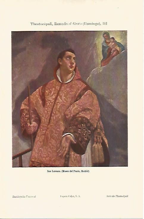 LAMINA ESPASA 8350: San Lorenzo de El Greco