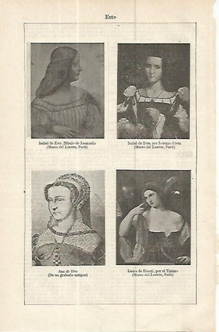 LAMINA ESPASA 16355: Retratos de Isabel de Este y de Ana de Este