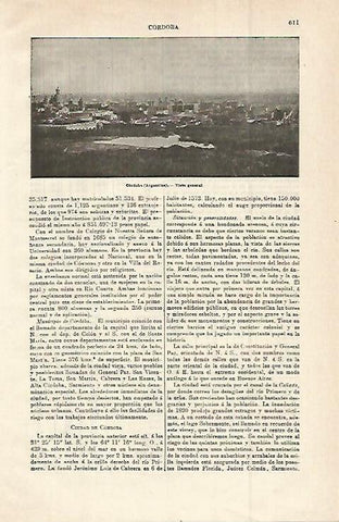 LAMINA ESPASA 14965: Vista general de Cordoba Argentina
