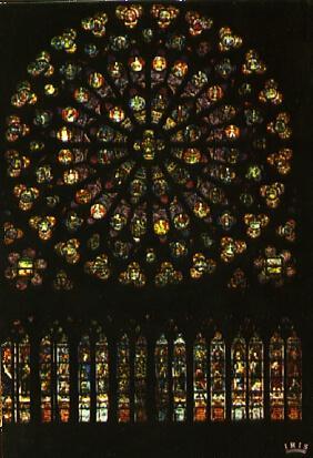 POSTAL 61616: Interior Notre Dame vidriera