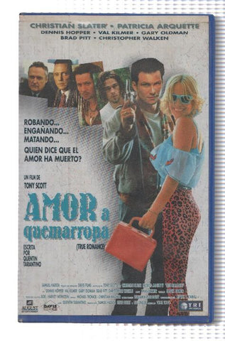 VHS-Cine: AMOR A QUEMARROPA - Christian Slater, Brad Pitt