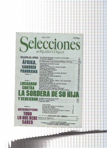 Selecciones del Readers Digest: 1984 Julio: Canal de Suez, Pato Donald