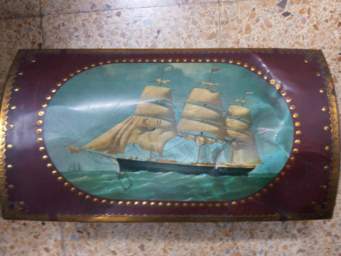 Caja metal motivos marinos de los años 60