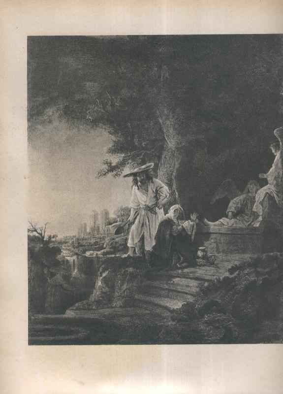 Rembrandt lamina 039: Cristo y la Magdalena
