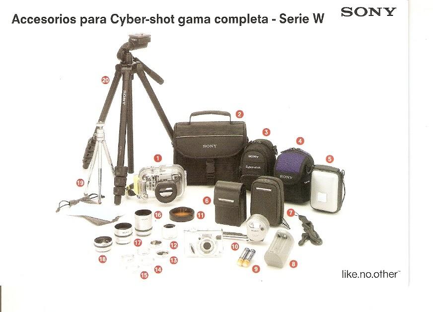 Postal 024235 : Accesorios para Cyber-shot gama completa - Serie W. SONY