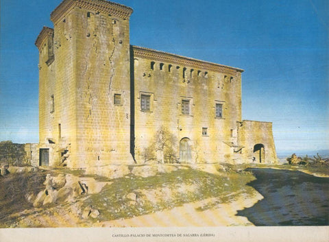 Lamina Castillos de España Edicion 1967 No.055: CASTILLO-PALACIO DE MONTCORTES DE SAGARRA (LLEIDA)