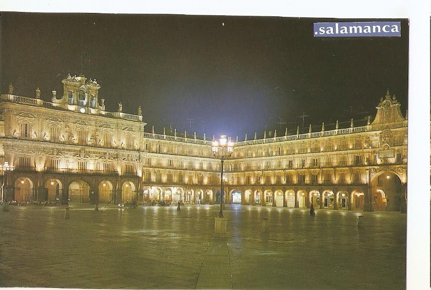 Postal 044957 : Salamanca. Plaza Mayor y Ayuntamiento iluminado