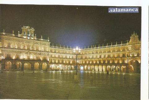 Postal 044957 : Salamanca. Plaza Mayor y Ayuntamiento iluminado