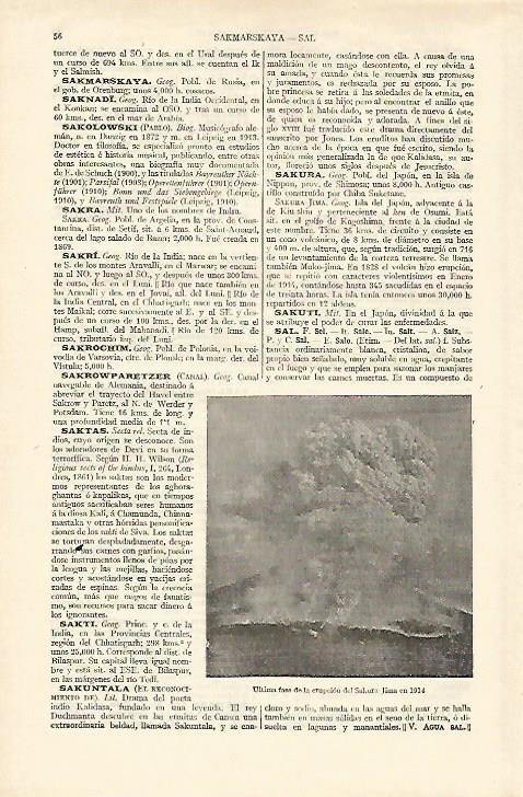 LAMINA ESPASA 18140: Erupcion del Sakura Jima en 1914