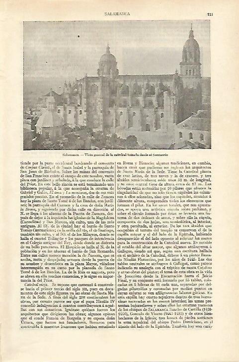 LAMINA ESPASA 18152: Catedral de Salamanca