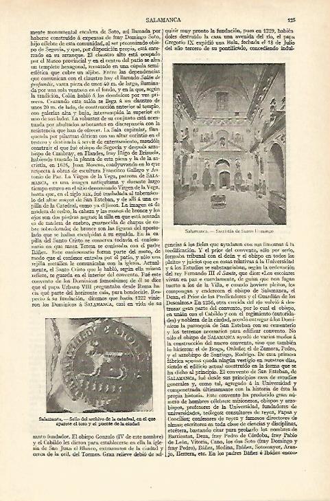 LAMINA ESPASA 18160: Sacristia de Santo Domingo en Salamanca