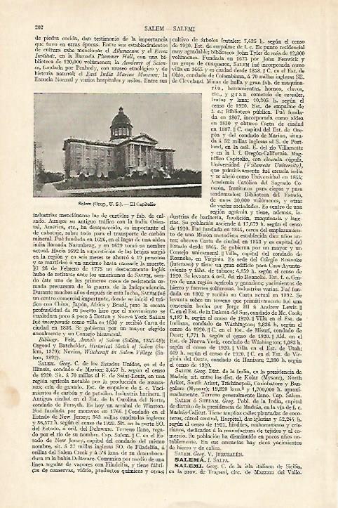 LAMINA ESPASA 18174: El Capitolio de Salem Estados Unidos