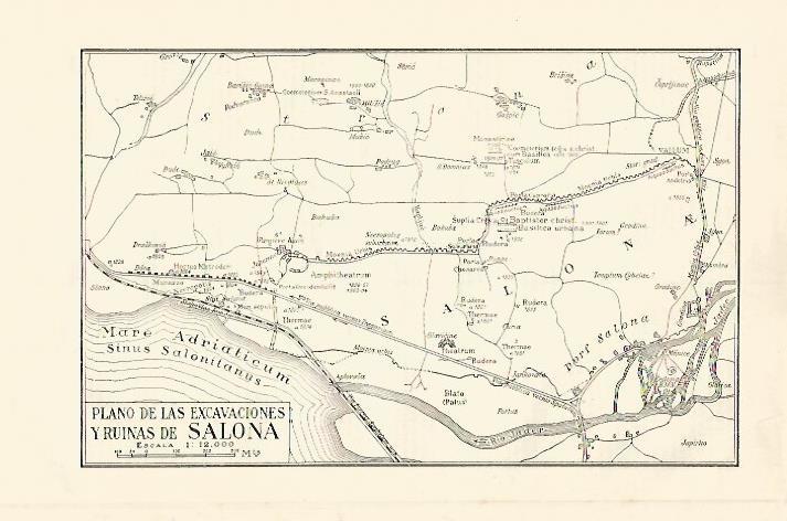 LAMINA ESPASA 18200: Plano de las excavaciones de Salona
