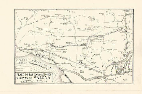 LAMINA ESPASA 18200: Plano de las excavaciones de Salona