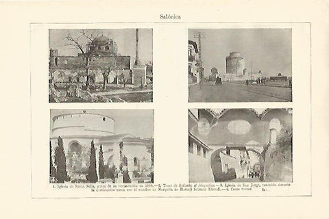 LAMINA ESPASA 18201: Vistas de Salonica