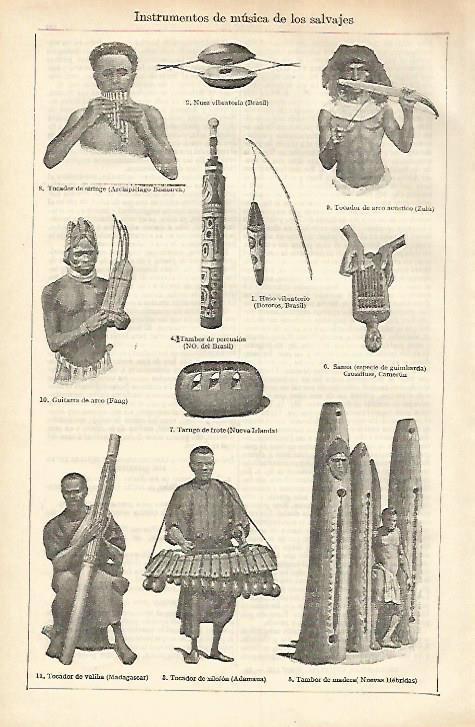 LAMINA ESPASA 18222: Instrumentos de musica indigenas