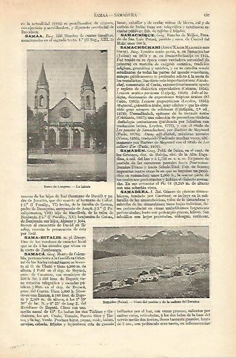 LAMINA ESPASA 18238: Iglesia de Sama de Langreo Oviedo