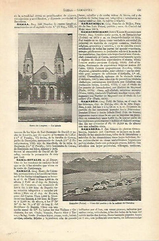 LAMINA ESPASA 18238: Iglesia de Sama de Langreo Oviedo