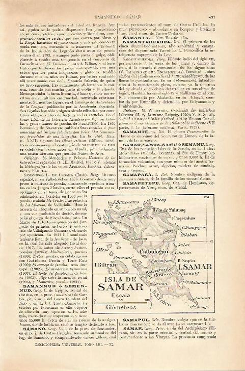 LAMINA ESPASA 18239: Mapa de la Isla de Samar
