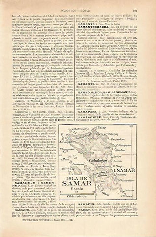 LAMINA ESPASA 18239: Mapa de la Isla de Samar
