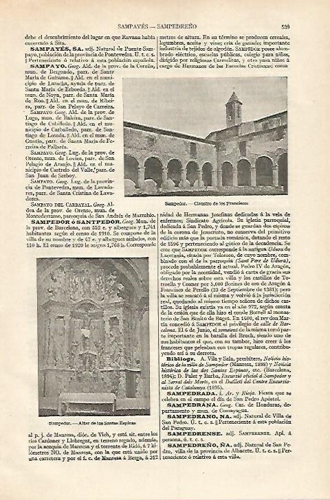 LAMINA ESPASA 18251: Claustro de los Franciscanos en Sampedor Barcelona
