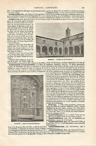 LAMINA ESPASA 18251: Claustro de los Franciscanos en Sampedor Barcelona