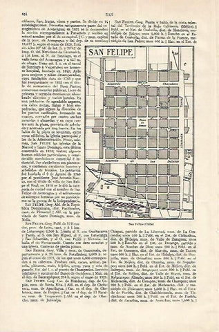 LAMINA ESPASA 18277: Plano de San Felipe Chile